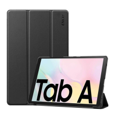 ENKAY tok álló, bőr hatású (aktív FLIP, oldalra nyíló, TRIFOLD asztali tartó funkció) FEKETE [Samsung Galaxy Tab A7 10.4 (2020) LTE SM-T505] tablet tok