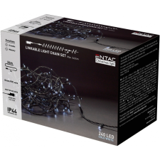 Entac karácsonyi IP44 240 LED sorolható füzér CW 24m szett adapterrel karácsonyfa izzósor