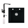 Eos Gránit mosogató EOS Como + Design csaptelep + adagoló (matt fekete)