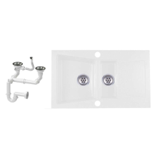 Eos Laneo Locarno Dupla Mosogató Gránit 87x51,5 cm Fehér mosogatótálca