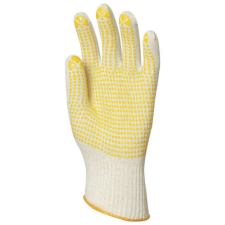 EP. KÖTÖTT DUPLASZÁLAS PAMUTKESZTYŰ PETTYES TENYÉRREL védőkesztyű