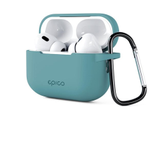 Epico Airpods Pro 2 zöld szilikon tok karabinerrel fülhallgató, fejhallgató tok