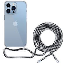 Epico átlátszó tok zsinórral iPhone 13 mini készülékhez - fekete-fehér, 60210101000021 tok és táska
