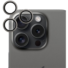 Epico iPhone 15 Pro/15 Pro Max kamera védő fólia - alumínium, fekete titán mobiltelefon kellék