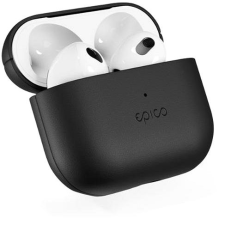 Epico Leather Case Airpods 4/4 (ANC) - fekete fülhallgató, fejhallgató tok