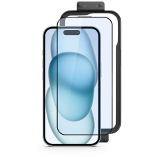 Epico Resolve Edge to Edge iPhone 15 üvegfólia + felhelyezőkeret (81112151900004) mobiltelefon kellék
