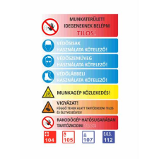  Építési terület nagy tábla - műanyag, 600*1000 információs tábla, állvány