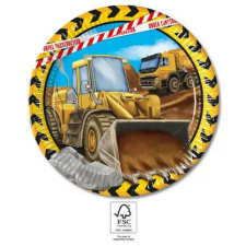  Építkezés Grabber papírtányér 8 db-os 23 cm FSC party kellék