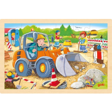  Építkezési markológép fa puzzle puzzle, kirakós