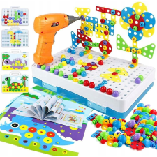 Építőipari készlet 3D puzzle blokkok kreatív mozaik csavarhúzó 247 El építkezés