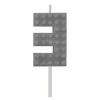  Építőkocka 3-as Grey Blocks tortagyertya, számgyertya