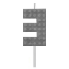  Építőkocka 3-as Grey Blocks tortagyertya, számgyertya