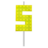  Építőkocka 5-ös Yellow Blocks tortagyertya, számgyertya