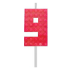  Építőkocka 9-es Red Blocks tortagyertya, számgyertya