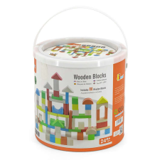 Építőkocka, kerek dobozos (80 db-os, színes) fajáték