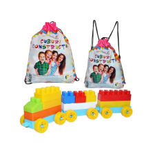 Építőkockák hátizsákban 320 db/570 g, rózsaszín, Robentoys® barkácsolás, építés