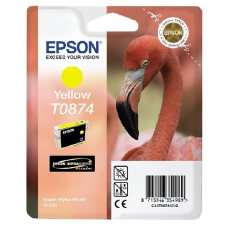 Epson T0874 Yellow tintapatron eredeti C13T08744010 Flamingó nyomtatópatron & toner