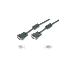 Equip 118814 VGA kábel HD15 apa/apa, ferrit gyűrűvel, 10m kábel és adapter