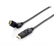 Equip 119363 HDMI kábel 2.0 aranyozott, forgatható csatlakozókkal - 3m audió/videó kellék, kábel és adapter