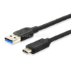 Equip Átalakító Kábel - 128344 (USB-C 3.2 Gen1 to USB-A, apa/apa, fekete, 2m) (EQUIP_128344)