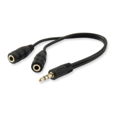 Equip audio elosztó kábel fekete 13cm (147941) (e147941) kábel és adapter