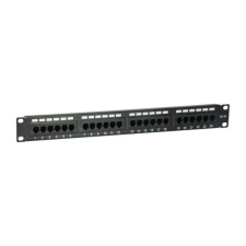 Equip Patch panel 24 port, Cat5e, 1U, árnyékolatlan, fekete (235325) (e235325) asztali számítógép kellék