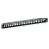Equip Patch panel CAT6 24 PORT 1U 19" árnyékolt  fekete (769124) (eq769124) - Kiegészítők