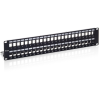 Equip Patchpanel 48x Cat6A 19" FTP 1HE Keystone Montage   sw (769349)