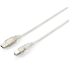 Equip USB Kabel 2.0 A-B St/St 1.0m transparent Polybeutel (128653)