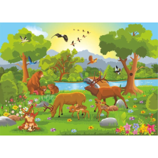  Erdei állatok tapéta, gyerekrajzok2, 250 x 200 cm tapéta, díszléc és más dekoráció