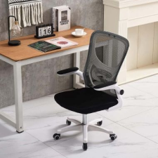  Ergonomikus irodai szék állítható derék- és könyöktámasszal, fehér forgószék