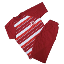 Erkan Nyári pizsama bermudával 140-146 - Bordó "24" (KIÁRUSÍTÁS) gyerek hálóing, pizsama