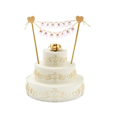  Esküvő Just Married torta dekoráció 25 cm party kellék