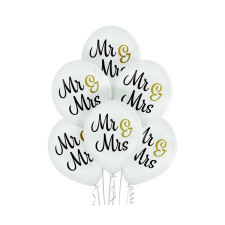 Esküvő Mr & Mrs léggömb, lufi 6 db-os 12 inch (30cm) party kellék