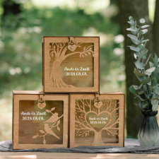  Esküvői borítékgyűjtő doboz fából – személyre szabott ajándék dekorációs kellék