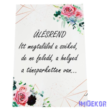  Esküvői tábla 20x30cm - Ülésrend - Fehér dekorációs kellék