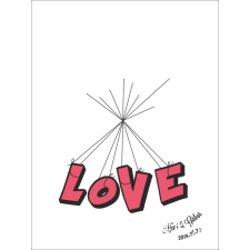  Esküvői vendégkönyv, LOVE ujjlenyomatfa dekorációs kellék