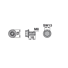ESM Rögzítőcsavar 00443252 - M8 x 18 mm autóalkatrész