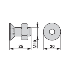 ESM Rögzítőcsavar 00630300 - M10 x 25 mm autóalkatrész