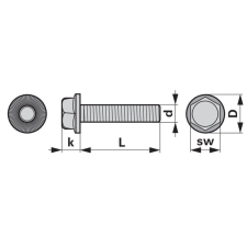 ESM Rögzítőcsavar 00903508 - M8 x 16 mm autóalkatrész