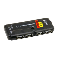 Esperanza EA112 USB 2.0 HUB 4 portos fekete (EA112) hub és switch