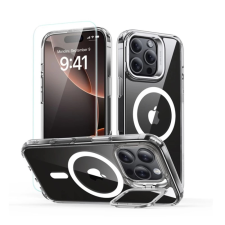 ESR CLASSIC HYBRID szilikon telefonvédő (ütésállóság, légpárnás sarok, kitámasztó, MagSafe + képernyővédő üveg) ÁTLÁTSZÓ tok és táska