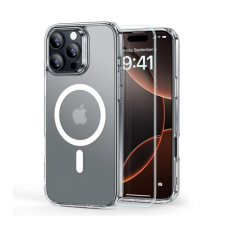 ESR HYBRID HALOLOCK szilikon telefonvédő (ütésállóság, légpárnás sarok, MagSafe, matt + képernyővédő üveg) ÁTLÁTSZÓ tok és táska