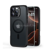 ESR HYBRID HALOLOCK szilikon telefonvédő (ütésállóság, légpárnás sarok, MagSafe, matt + képernyővédő üveg) FEKETE (GP-163430)