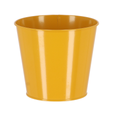 Esschert Design Cink virágcserép, 16 cm átmérőjű, sárga kerti tárolás