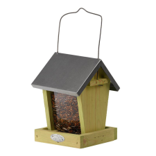 Esschert Design Felakasztható önetetős madáretető, cink tetővel, 22 cm etető, itató madaraknak