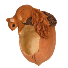 Esschert Design Makk alakú polyresin madáretető mókus figurával, dekorációs kiegészítő etető, itató madaraknak