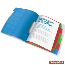 ESSELTE Előrendező, A4, 6 részes, műanyag, ESSELTE "Vivida", áttetsző aláírókönyv