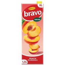 ESSELTE Gyümölcsital, 25%, 1,5 l, RAUCH "Bravo", őszibarack üdítő, ásványviz, gyümölcslé