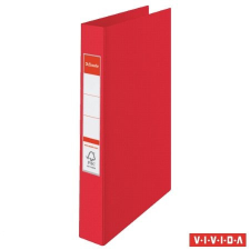 ESSELTE Gyűrűs könyv, 2 gyűrű, 42 mm, A4, PP, ESSELTE &quot;Standard&quot;, Vivida piros gyűrűskönyv